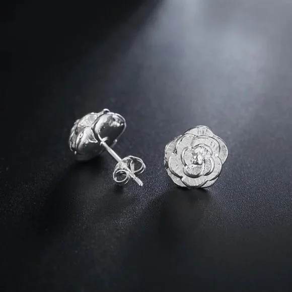 925 Sterling Silver Fine Flower bud Earring stud for Women Luxury Fashio… - Picture 5 of 5
